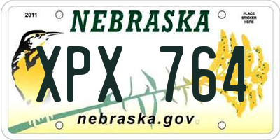 NE license plate XPX764