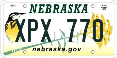 NE license plate XPX770