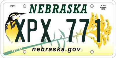 NE license plate XPX771