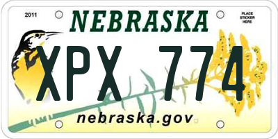 NE license plate XPX774