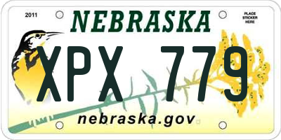 NE license plate XPX779