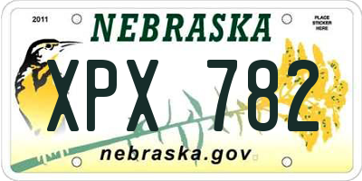 NE license plate XPX782