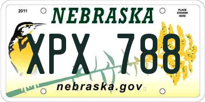 NE license plate XPX788