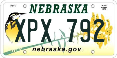 NE license plate XPX792