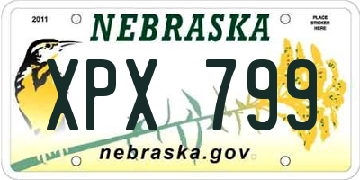 NE license plate XPX799
