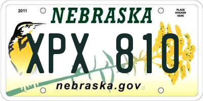 NE license plate XPX810