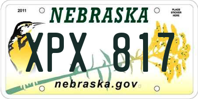 NE license plate XPX817