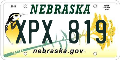 NE license plate XPX819