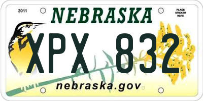 NE license plate XPX832