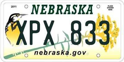 NE license plate XPX833