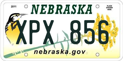 NE license plate XPX856
