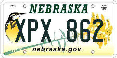 NE license plate XPX862