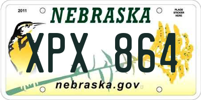 NE license plate XPX864