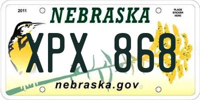 NE license plate XPX868