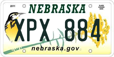 NE license plate XPX884