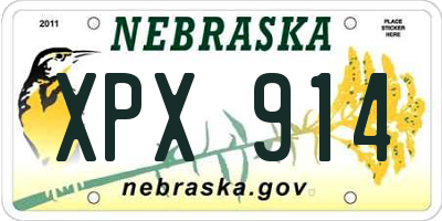 NE license plate XPX914