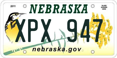 NE license plate XPX947