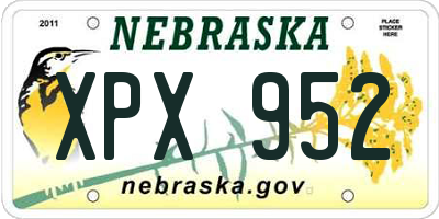 NE license plate XPX952
