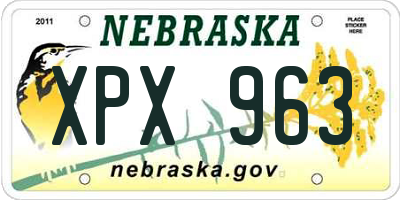 NE license plate XPX963