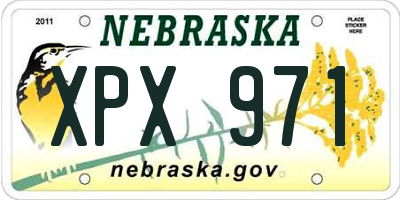 NE license plate XPX971
