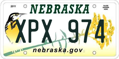 NE license plate XPX974
