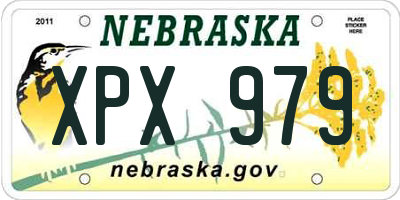 NE license plate XPX979