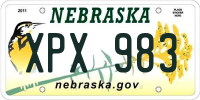 NE license plate XPX983