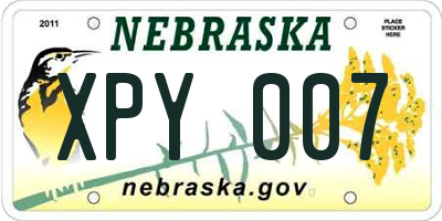 NE license plate XPY007