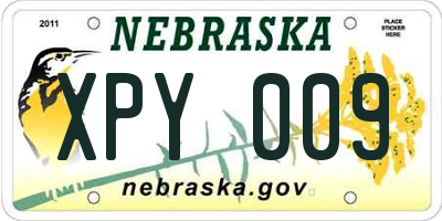 NE license plate XPY009
