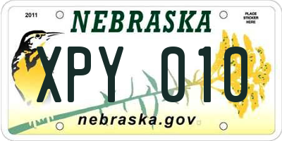 NE license plate XPY010