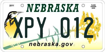 NE license plate XPY012