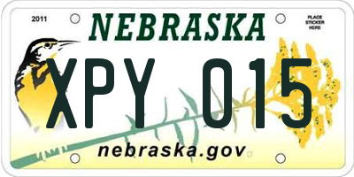 NE license plate XPY015