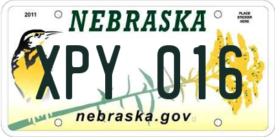 NE license plate XPY016