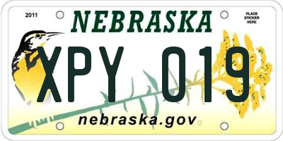 NE license plate XPY019