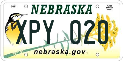 NE license plate XPY020