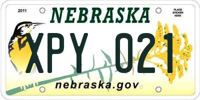 NE license plate XPY021