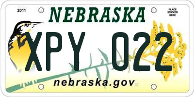 NE license plate XPY022