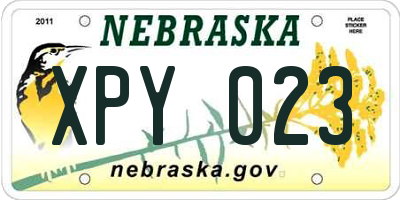 NE license plate XPY023