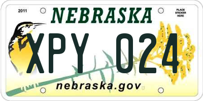 NE license plate XPY024
