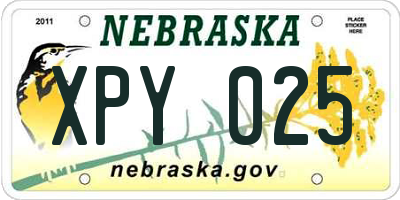 NE license plate XPY025