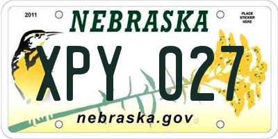 NE license plate XPY027