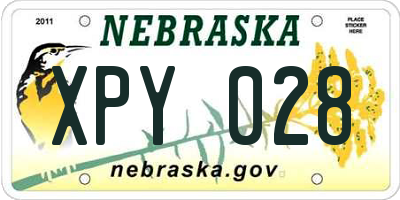 NE license plate XPY028