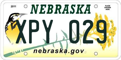 NE license plate XPY029