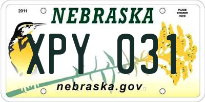 NE license plate XPY031