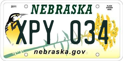 NE license plate XPY034