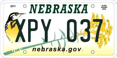 NE license plate XPY037