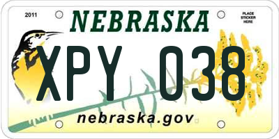 NE license plate XPY038