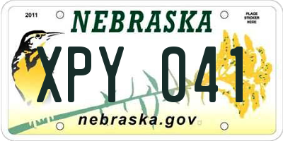 NE license plate XPY041