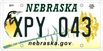 NE license plate XPY043