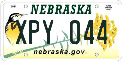 NE license plate XPY044